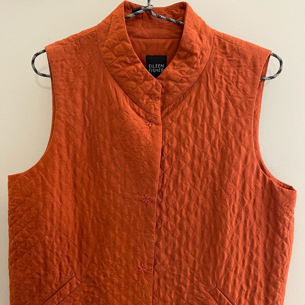 Eileen Fisher quilted silk vest